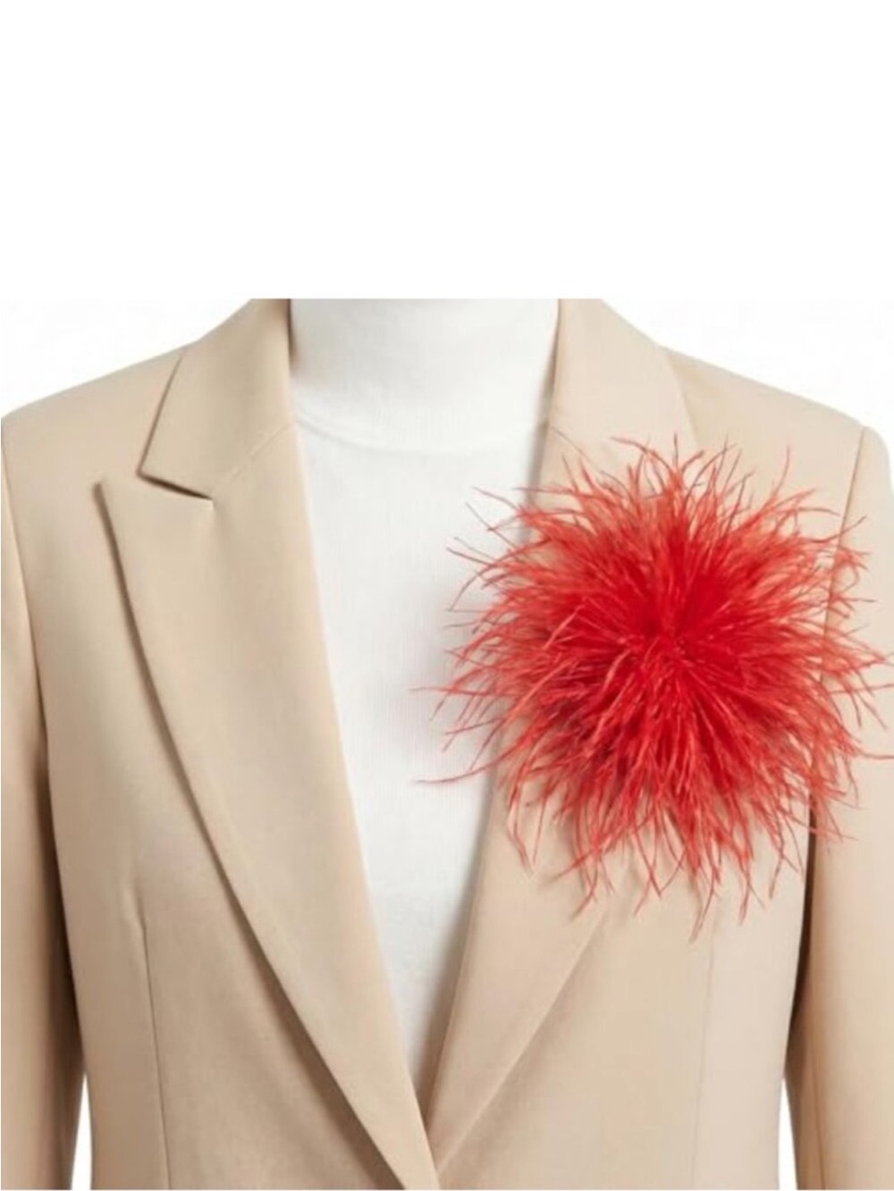 Large Oversized Feather Flower Brooch Pin for Suit Dress Shawl - 150mm